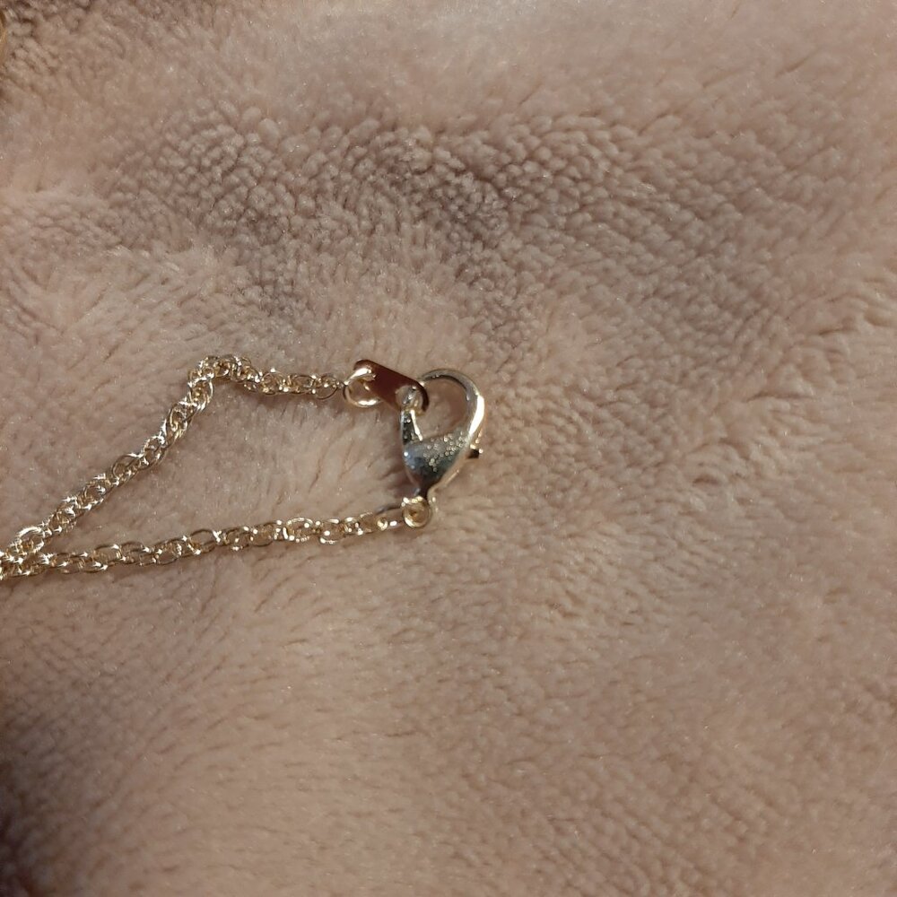Gold Dainty Heart Earrings and Necklace with Minimalist Black Diamonds - Picture 5 of 6
